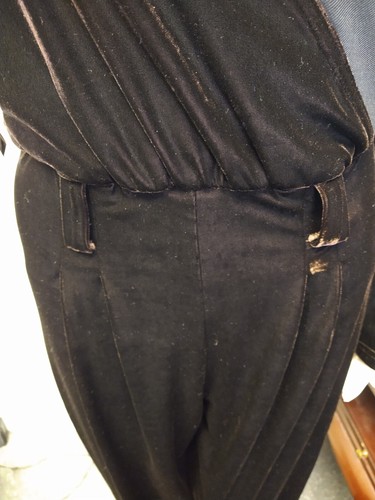 VTG Womens The last best Place Brown Crushed Velvet Long Jumpsuit Medium Tall - Picture 11 of 15