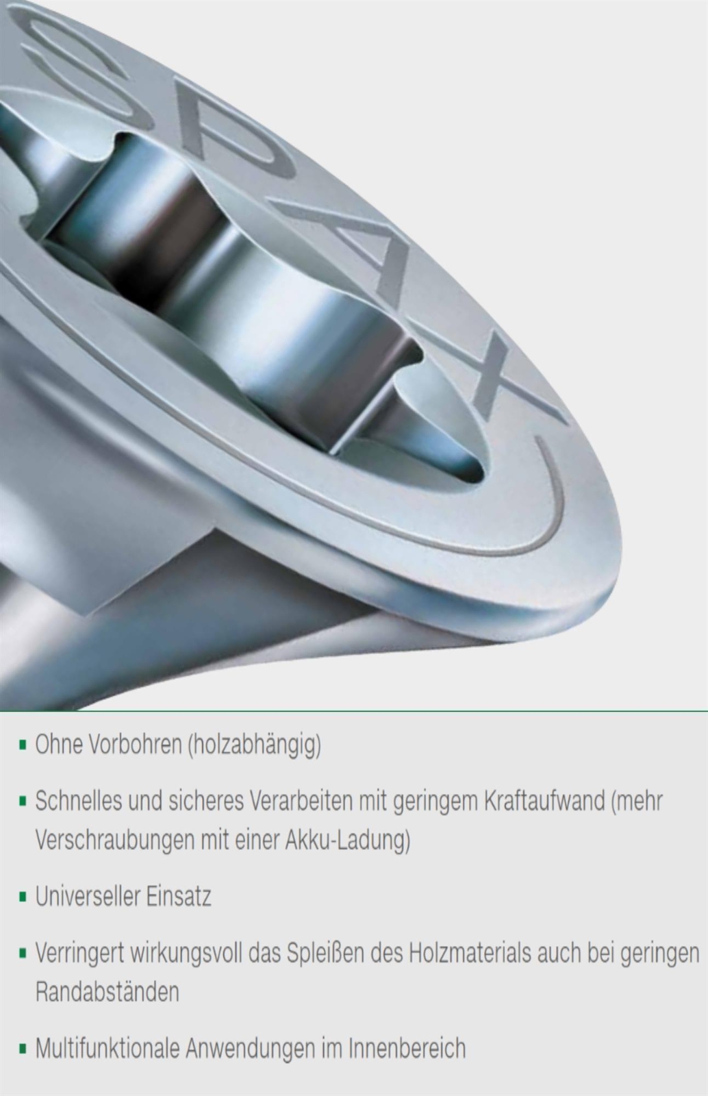 SPAX Universalschraube T-STAR PLUS Teilgewinde WIROX 4CUT A9J Senkkopf TORX