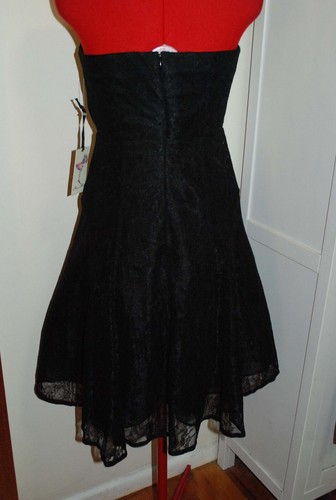ALANNAH HILL -Stunning Black Lace Cocktail Formal Dress - Size 10 - NEW WITH TAG - Picture 9 of 13