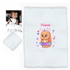 plaid bébé mignon fille personnalisé cadeau naissance texte choix réf 41