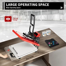 16"x20" Slide Out Auto Open Heat Press Machine T-Shirt Clamshell Slide Out Base