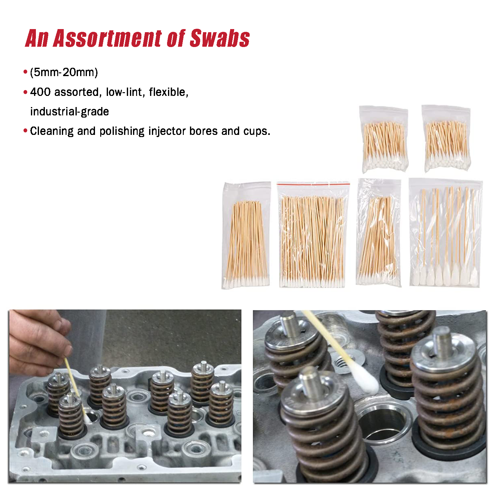 Diesel Injector Seat Brush Master Cleaning Kit on Cylinder Heads