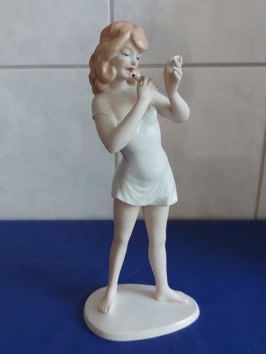 Wallendorf-Figura in porcellana-Ragazza con rossetto-Disegno:Heinz Schober- - Foto 9 di 21