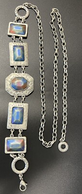 Retired! Chicos Hammered Multi Colored Medallion Boho Chain  display picture 1