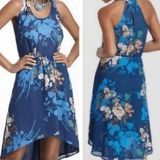 Maeve Anthropologie Floral Racerback High-Low Dress Vacation ResortWear Hawaiian