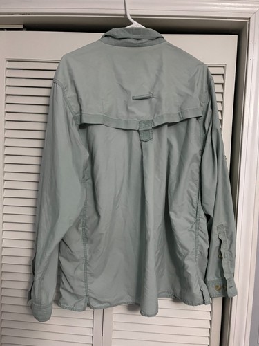 Ex Officio Vented Long Sleeve Button Shirt sz L green Fishing Hiking Camp C - Picture 2 of 2