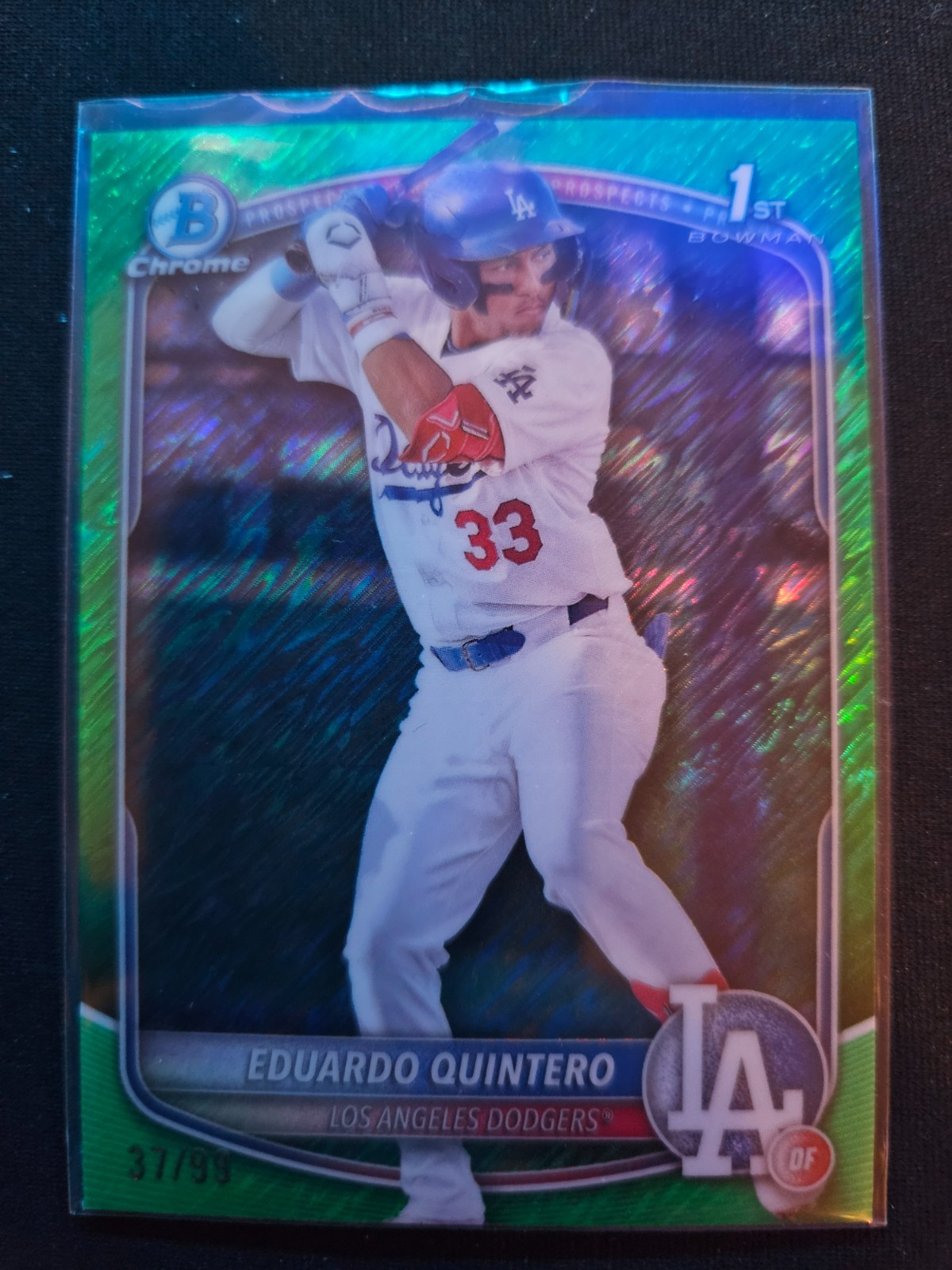 2025 Bowman - Chrome 1st 37/99 Eduardo Quintero #BCP-115 Green Shimmer Refractor