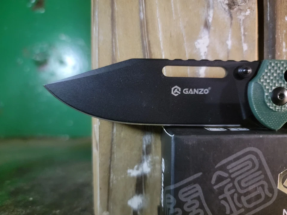 Cuchillo Plegable Ganzo Firebird Verde Mango G10, Punto de Caída D2, Liso, G768PT-GB Foto 2 de 4