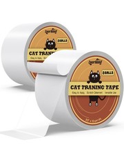 Cat Scratch Tape 2 Rolls - Clear Double Sided Furniture Protector Tape - 2.5i...