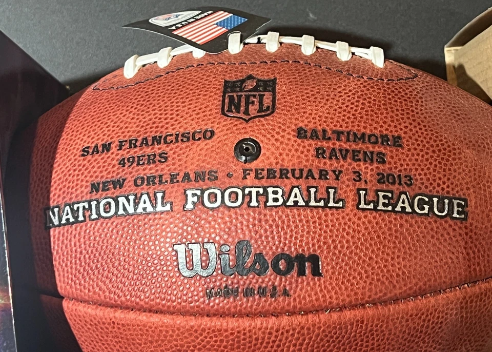 Super Bowl XLVII (47) Official Leather Game Ball 2013 49ers vs. Ravens NEW - Image 3 of 4