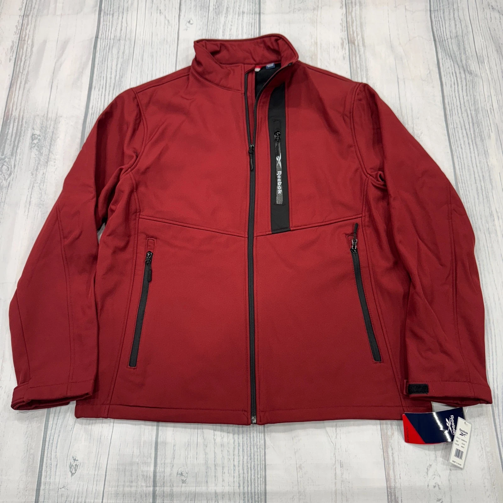 NWT Reebok Fleece Lined Soft Shell Jacket XL Brick Red Ski Snowboard Mens $150