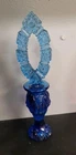 FENTON GLASS VINTAGE  COBALT BLUE HOBSTAR PERFUME BOTTLE and STOPPER