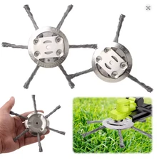 2 PCS Steel Wire Wheel Trimmer Head Weed Brush Cutter Rust & Moss Remover