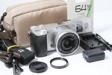 Sony Alpha a6000 Mirrorless Camera Silver 16-50mm Lens w/ 64GB SD + Case C047