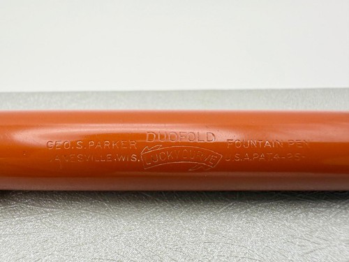PARKER SENIOR DUOFOLD RED PERMANITE FOUNTAIN PEN FINE 14K - Picture 13 of 14