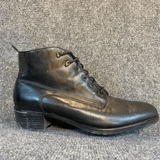 Munro Womens 12 Narrow Black leather Lace Up Bootie Classic Boots