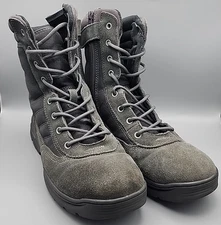 NORTIV 8 Men's 12 Trooper Military Tactical Work Boots Side Zipper Combat Gray