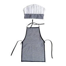 Kids Baby Chef Crafts Apron With Hat Student Self-tie Class Photography Set Art