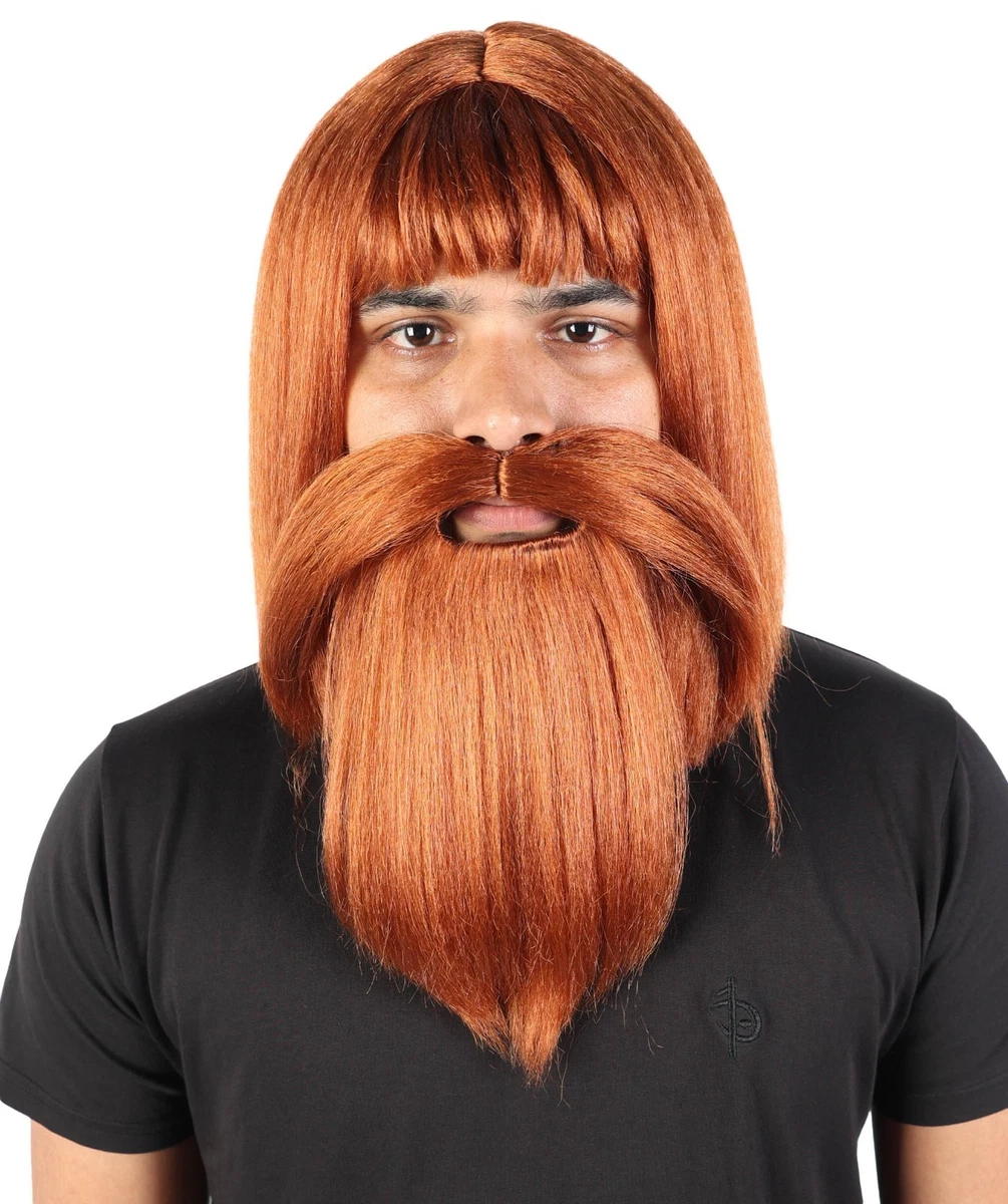 FIESTAS GUIRCA Viking Wig And Beard (One Size) - Medieval Costume Accessory For Men - Ideal For Viking Theme Parties And Historical Celebrations - Brown