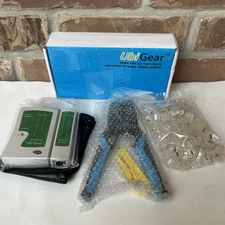 UbiGear® Network Cable Tester + Crimper +100 CAT5e RJ45 Connector Plug Tool Kits