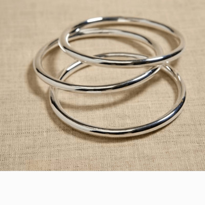 Aureus + Argent Ravena Triple Bangle Braclet Set Sterling Silver Plated NWT