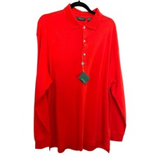 NWT Bobby Jones Peruvian Pima Cotton Polo Shirt L Red Performance Golf logo
