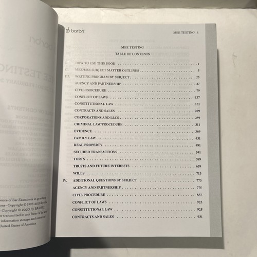 Barbri 2020 - 2021 MBE Practice ?'s MEE Testing, Multistate Performance Test WBK - Picture 13 of 14