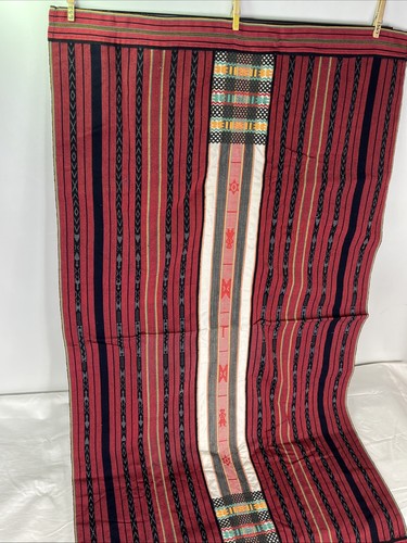 Vintage Indigenous Naga Shawl Warrior Blanket Textile Tribal Handwoven - Picture 5 of 9