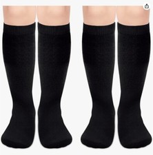 Kids Soccer Socks: Toddler Knee-High Tube Socks with Stripes for Boys Girls