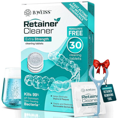 Weiss Naturals Retainer Cleaner Tablets, Invisalign 1 Count (Pack of 30) 