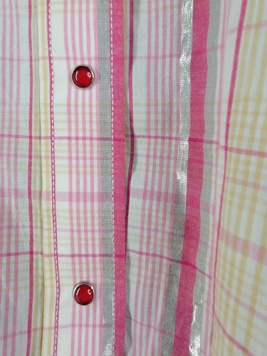 Western Shirt Snap Button Ransom Ranch Women's XXL Metallic Pink Rhinestones - Picture 4 of 13