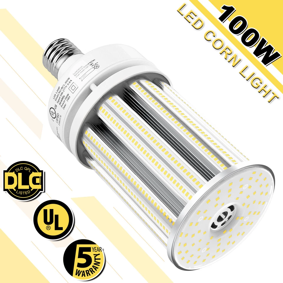 100W LED Corn Light Bulbs Replace 400W HID/HPS Street Garden Lamp E39 Mogul Base - Image 3 of 4