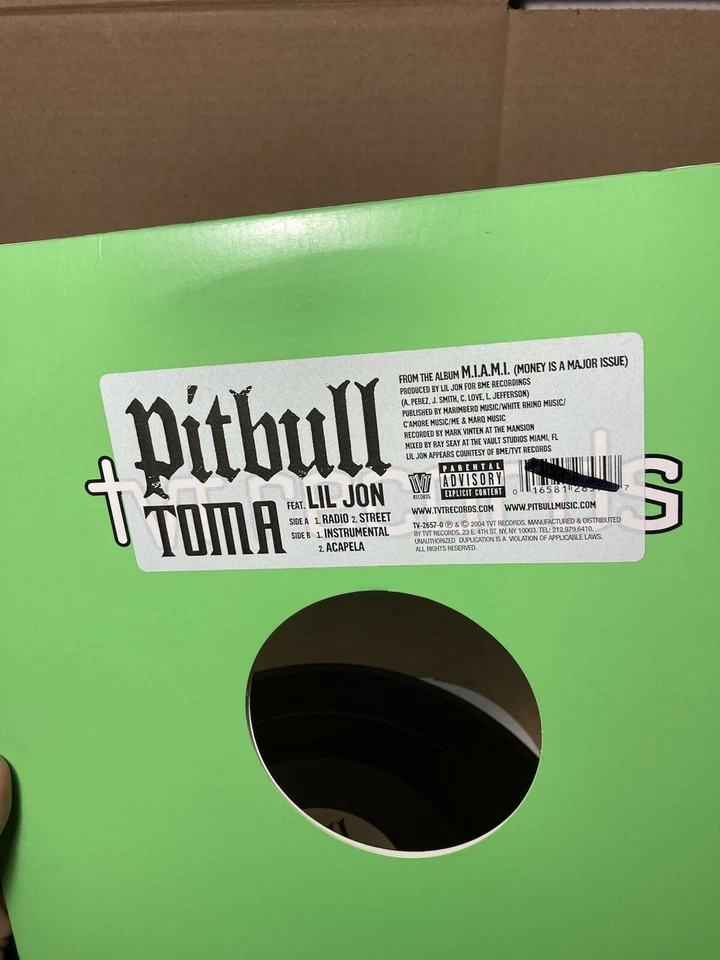 Pitbull Toma Featuring Lil Jon 12” Single Vinyl Record Tvt Foto 2 de 4