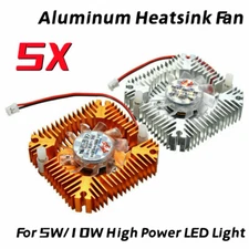 5x Aluminum Heatsink w/ Fan for 5W/10W High Power LED Light Cooling Cooler DC12V