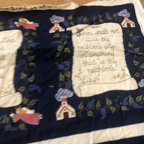 Vintage The Ten Commandments Cloth Book Fabric Panel Craft Cut & Sew Sewing Gift - Picture 7 of 18