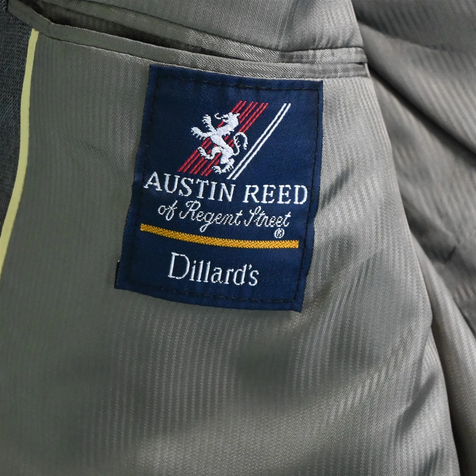 De Colección Austin Reed Hecho en EE. UU. 42L 36x34 Gris Rayas Lana Hombres Chaqueta Pantalones Traje Foto 4 de 4