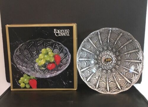 NIB 8-1/2" Glass Fruit Serving Bowl By Crystal Clear Studios w Sticker Japan NOS - Picture 1 of 12