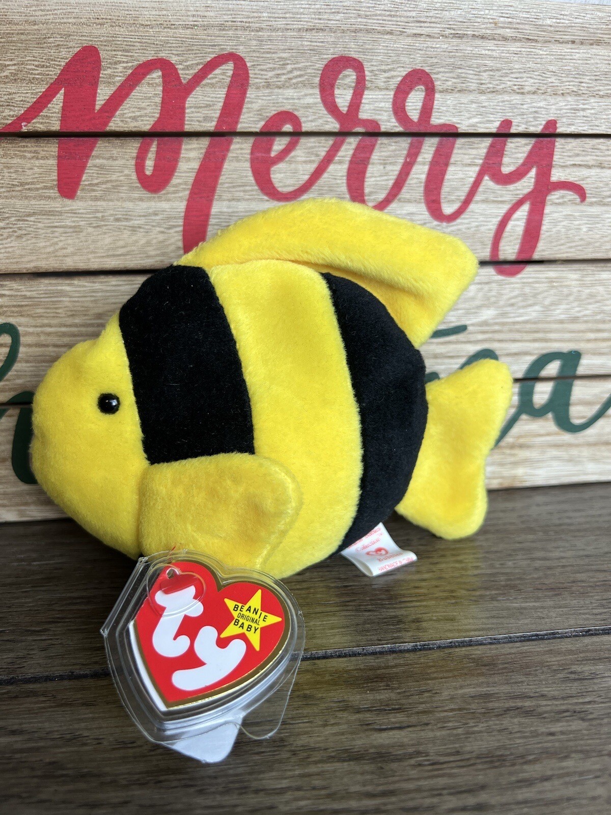 TY Beanie Baby 1995 Bubbles W/ Tag Errors Mint Condition PVC pellets