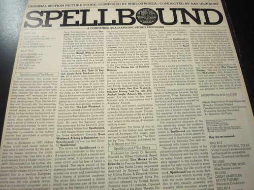 Spellbound LP Original soundtrack Quad Quadraphonic Will He Kiss Me or kill Me - Picture 2 of 2
