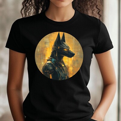 T-Shirt Frauen Anubis Gott Cyberpunk Motiv Baumwolle Größe XS bis 3XL