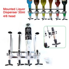6 Bottle Alcohol Liquor Dispenser Stand Wall Mounted Drink Beer Wine Bar Butler