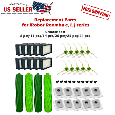 Side Roller Brushes Hepa Filters Dust Bags for iRobot Roomba E5 E6 E7 i3 i4 i4+