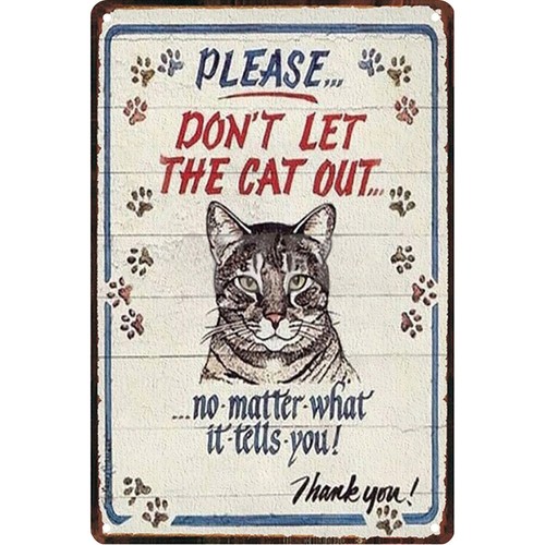 Vintage Metal Tin Sign Plaque Wall Cat Posters Iron Painting for Bar