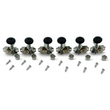 Kluson 3 3 Prestige Vertical Mount Open Bronze Gear Tuners Nickel/Black KP-3V-NB
