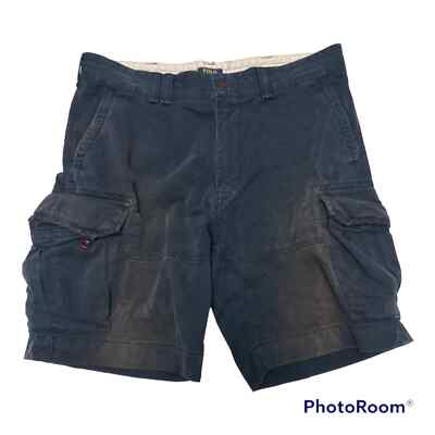 パンツ 90s RALPH LAUREN LINEN CARGO SHORTS NAVY s-l400.jpg