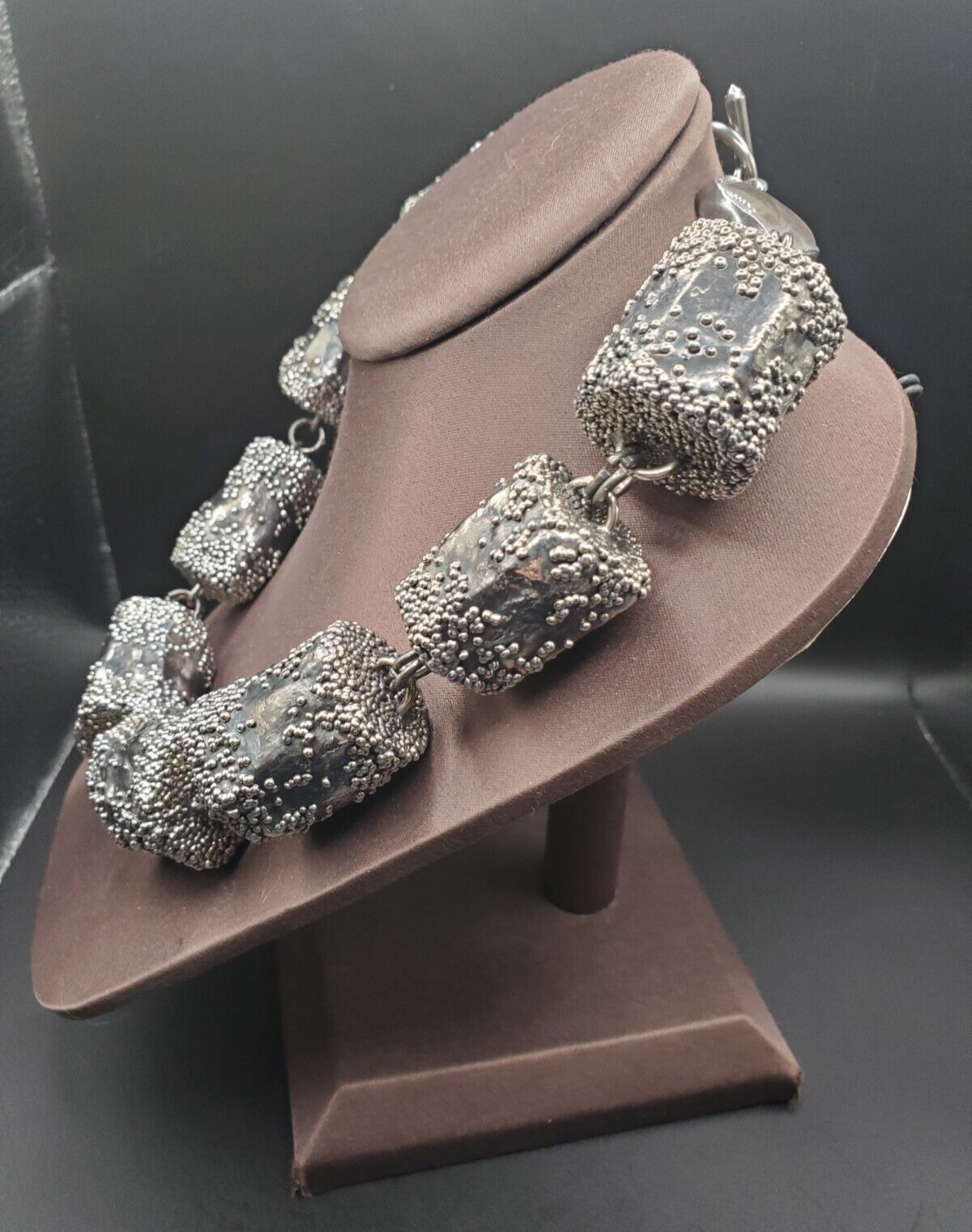 Unique Silver Statement Necklace - image 2