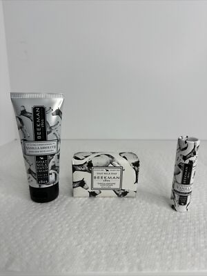 Beekman 1802 Vanilla Absolute Lip Balm Hand Cream Goat Milk Soap Bar 3 Lot