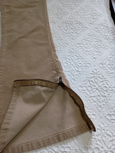 Vtg Abercrombie Girl Sz 14 Y2K BoHo Beige Corduroy Ankle Zip Bell-bottom Pants - Picture 4 of 15