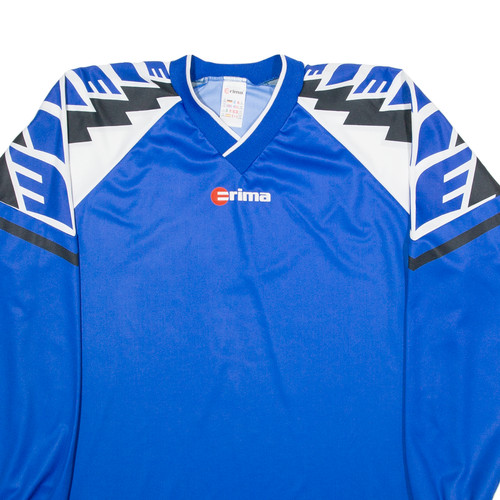 Maglia uomo ERIMA blu manica lunga scollo a V L - Foto 2 di 6