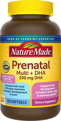 Nature Made Prenatal Multi + DHA, 200 mg, 150 Weichkapseln